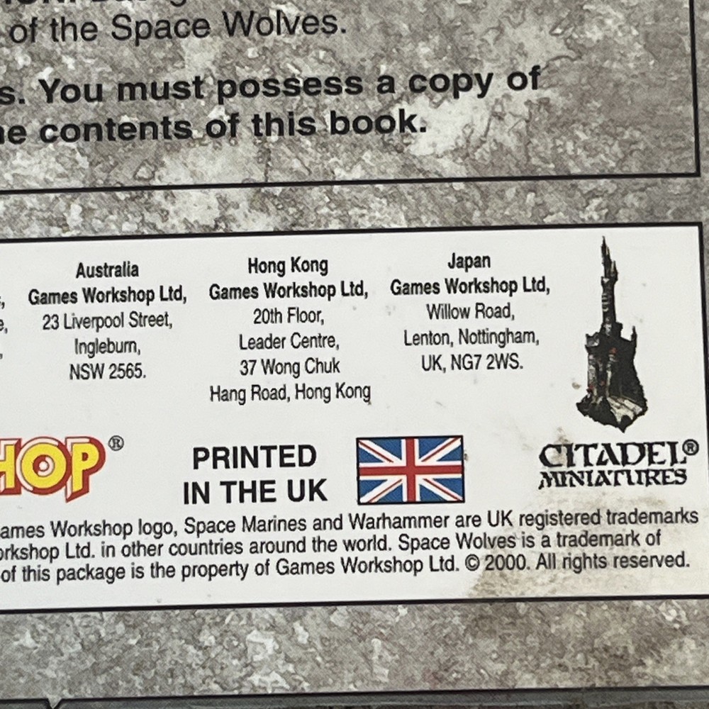 Warhammer 40K Games Workshop 2000 Space Wolves Codex Marines Supplement
