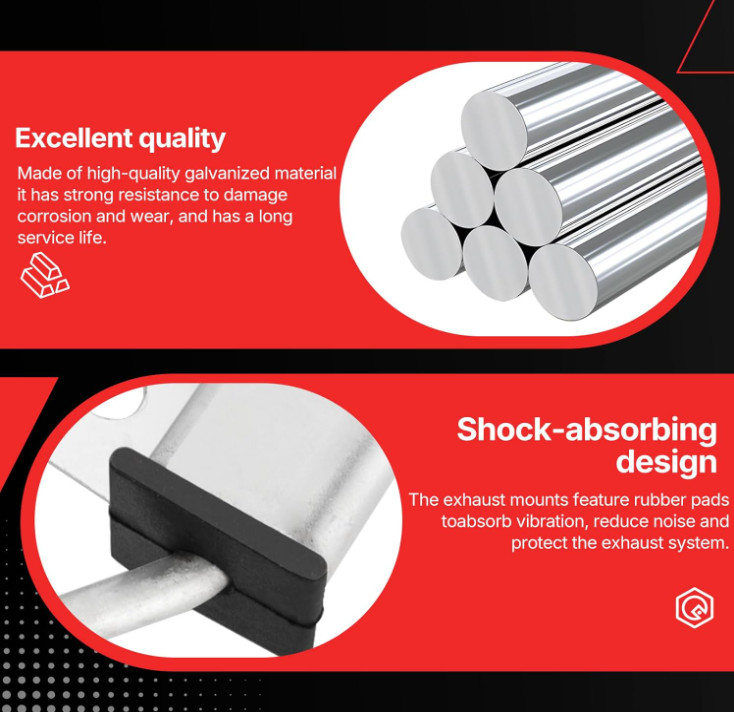 4 Pack Universal Stainless Steel Exhaust Hanger Rod Weld On Heavy Duty Exhaust