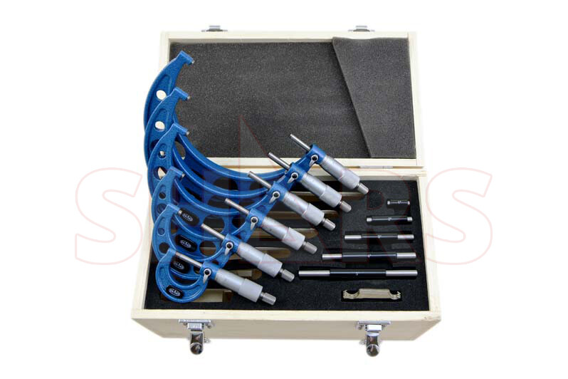 SHARS 0-6" SOLID METAL FRAME MICROMETER SET NEW R}