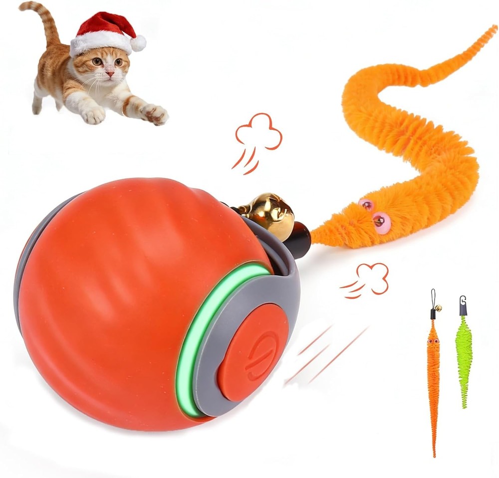 Smart Cat Toy Ball - Motion Activated Automatic Rolling Interactive Cat Toy for