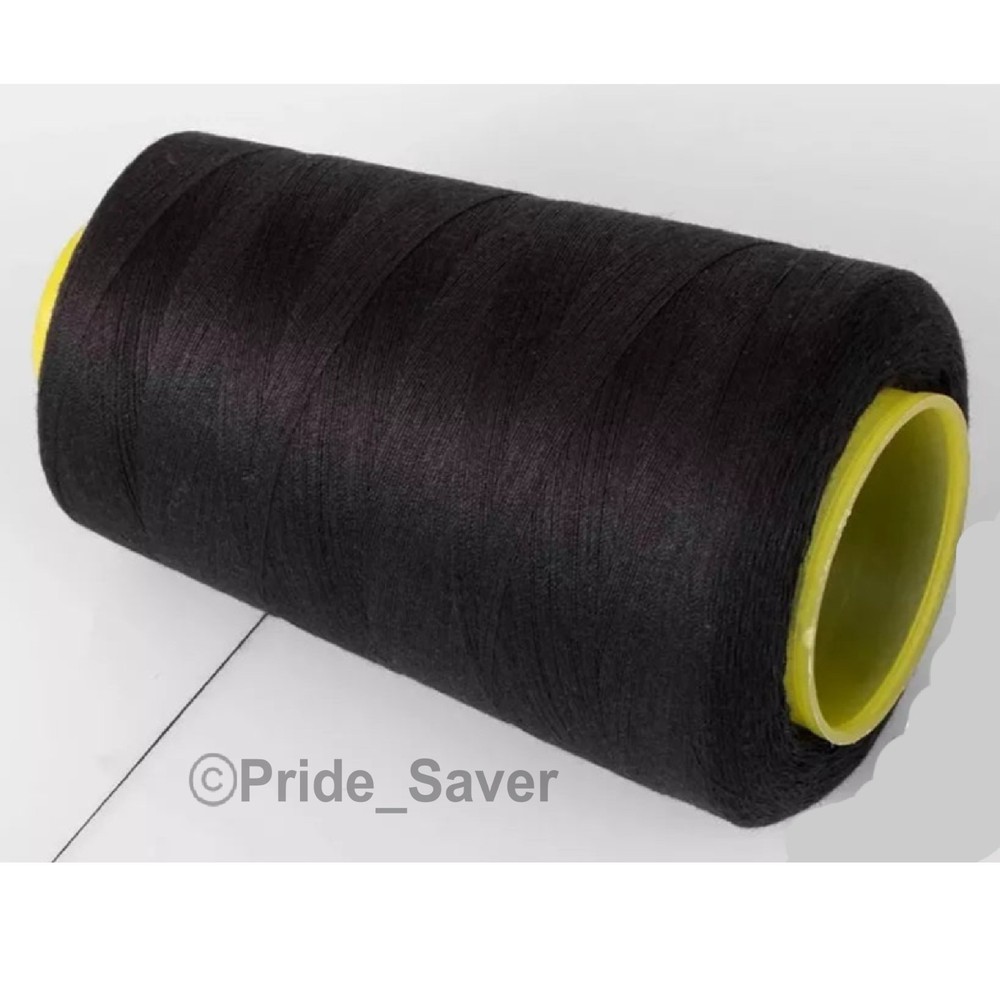 2500 Yard Each Spools BLACK Sewing Thread All Purpose 100% Polyester (4 Pack)