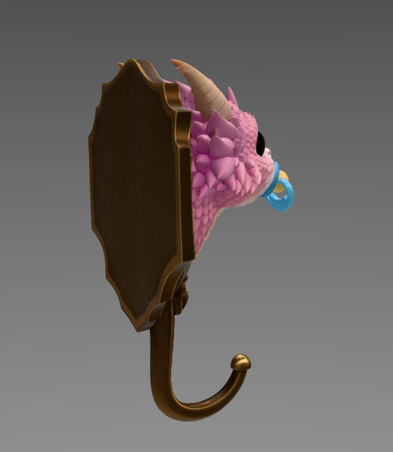 Baby Dragon Wall Hook STL File for 3D Printing