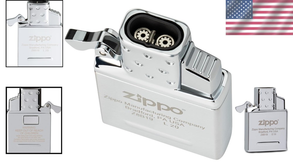 Double Torch Butane Lighter Insert Zippo High Polish