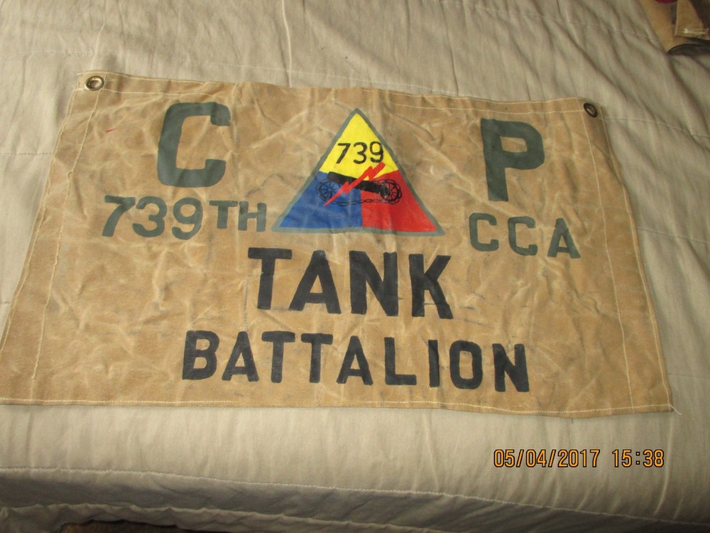 WWII USA 739 TH CCA TANK BATTALION  COMMAND POST    FLAG