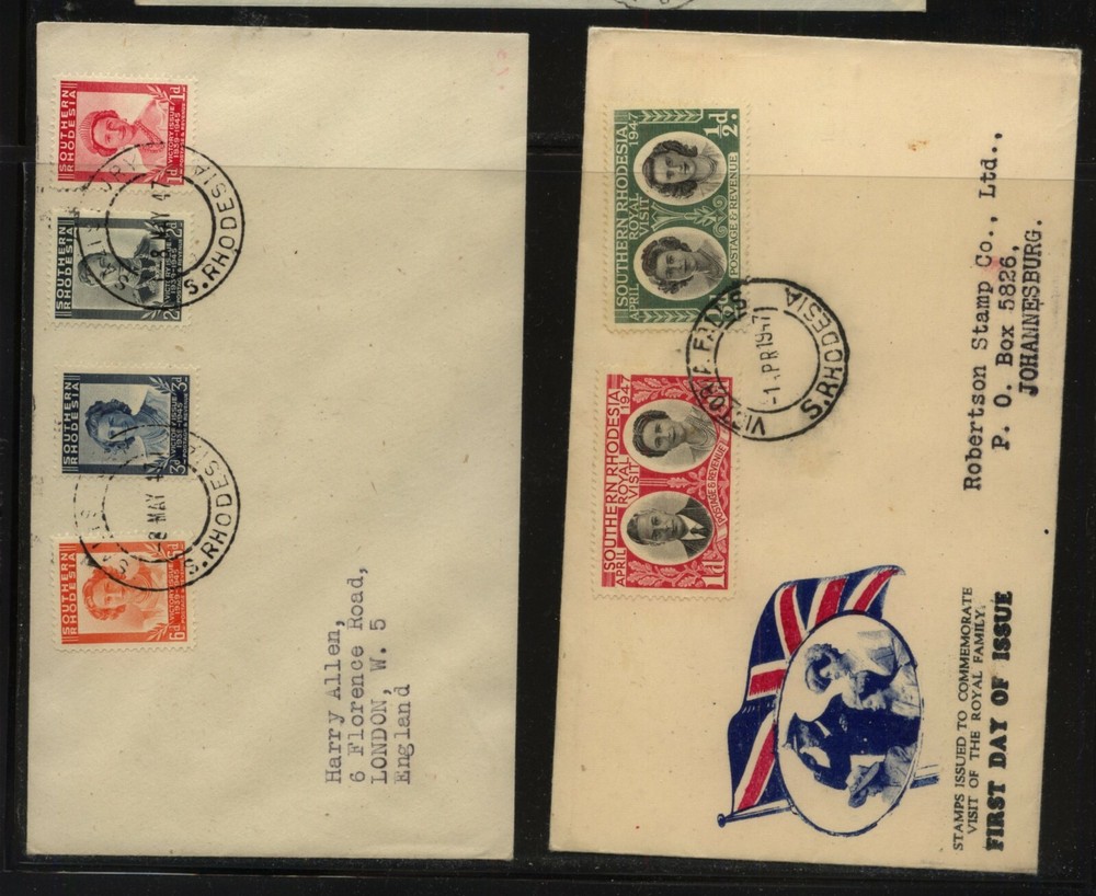 Southern  Rhodesia  2  covers  , one with  cachet         EXC0602