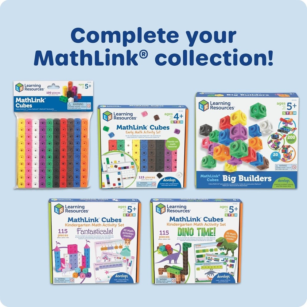 Versatile MathLink Cubes - 100 Colorful Learning Tools for Creative Play