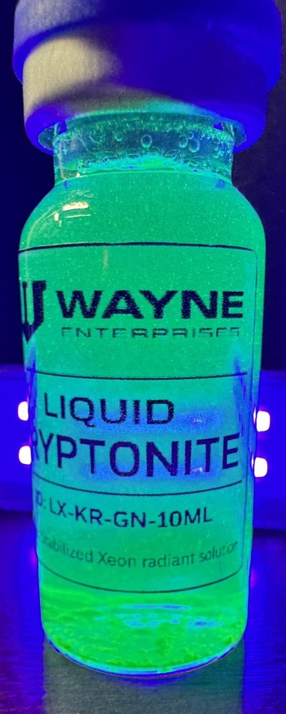Glowing Liquid Kryptonite 10ml Prop vial by Wayne Enterprises