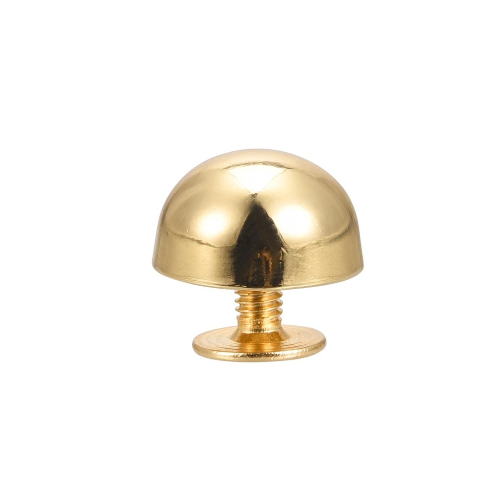 12x7mm Back Screw Rivets Round Cable Head Leather Studs Gold 8 Sets