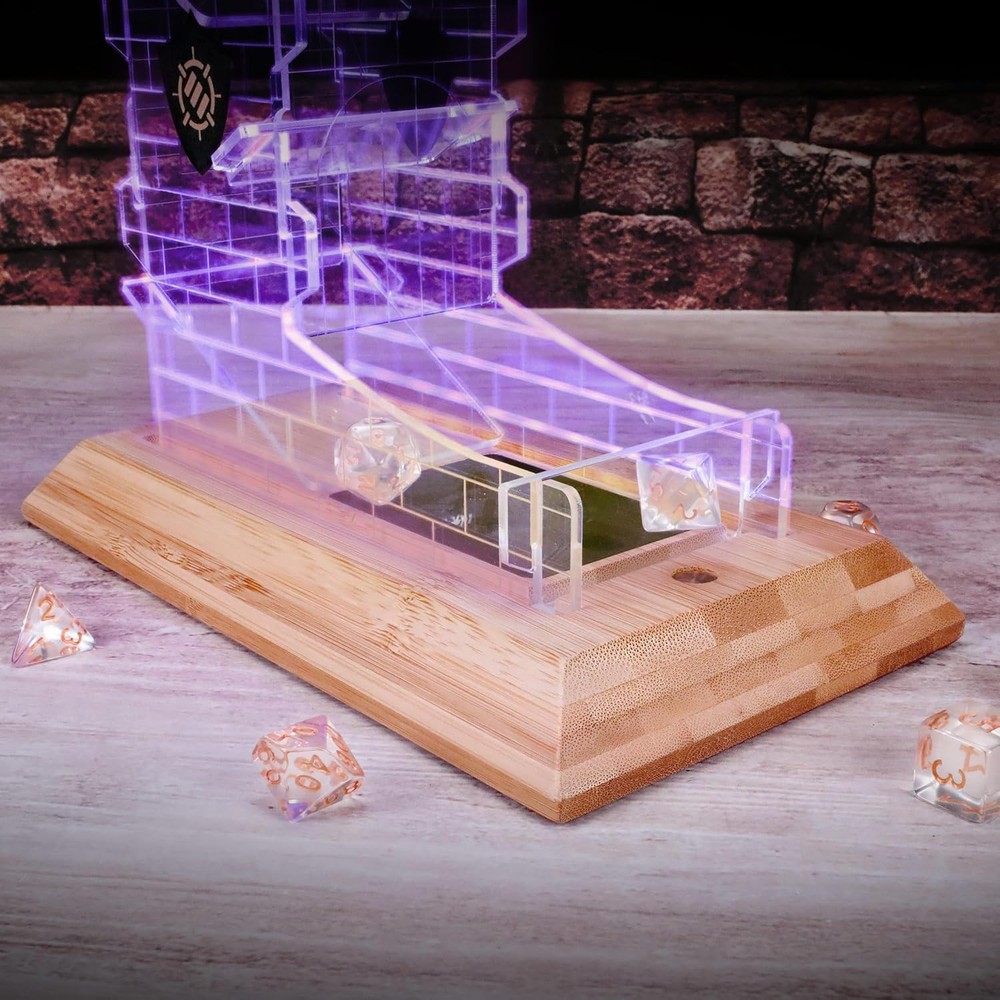 Tabletop LED Dice Tower with 7pc Dice Set