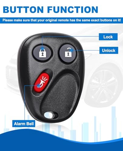 3-Button Key Fob Replacement: Keyless Entry Remote Control for 3 Btn-LHJ011
