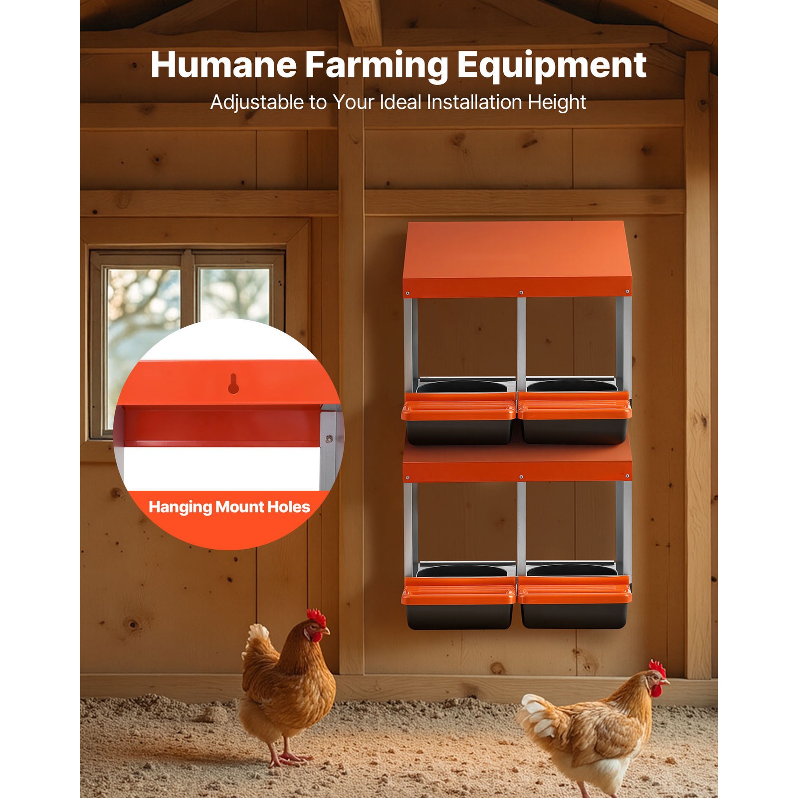 Uimoso Chicken Nesting Boxes with 2 Compartments for Egg Laying