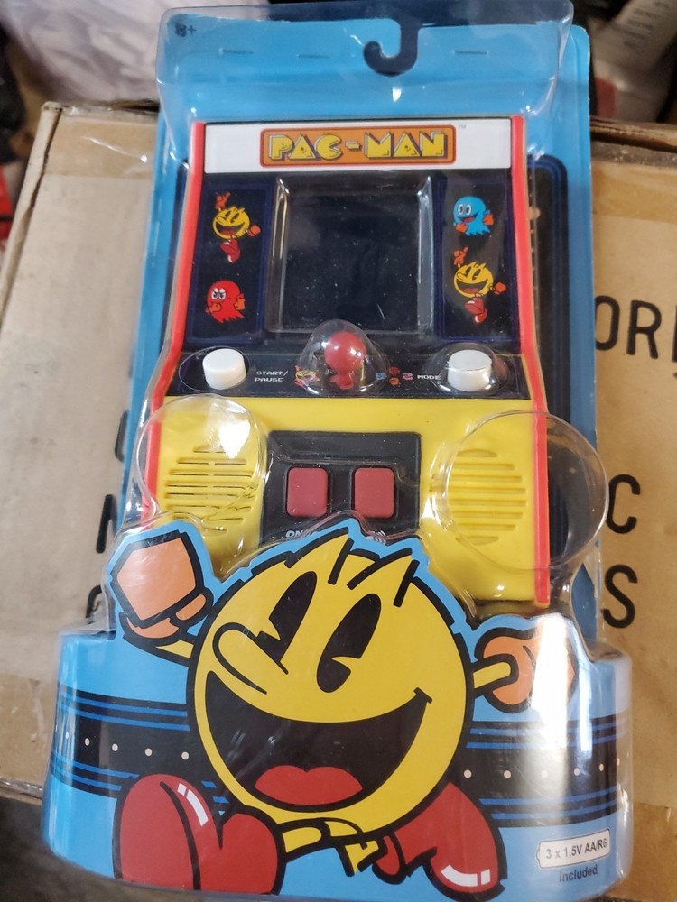 PAC-MAN Mini Arcade Game 6" Handheld Machine Basic Fun Portable Battery Op NEW