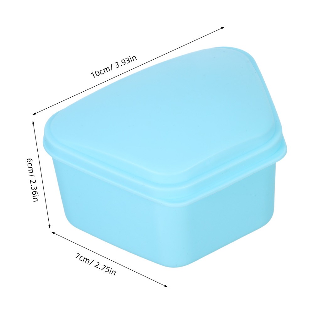 4 Pcs Portable Dentures Box Storage Case Soaking Container Holder Retainer