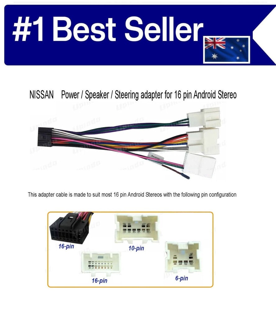 ANDROID HEAD UNIT CABLING POWER / STEERING TO  FIT SUBARU OUTBACK 2000-2008