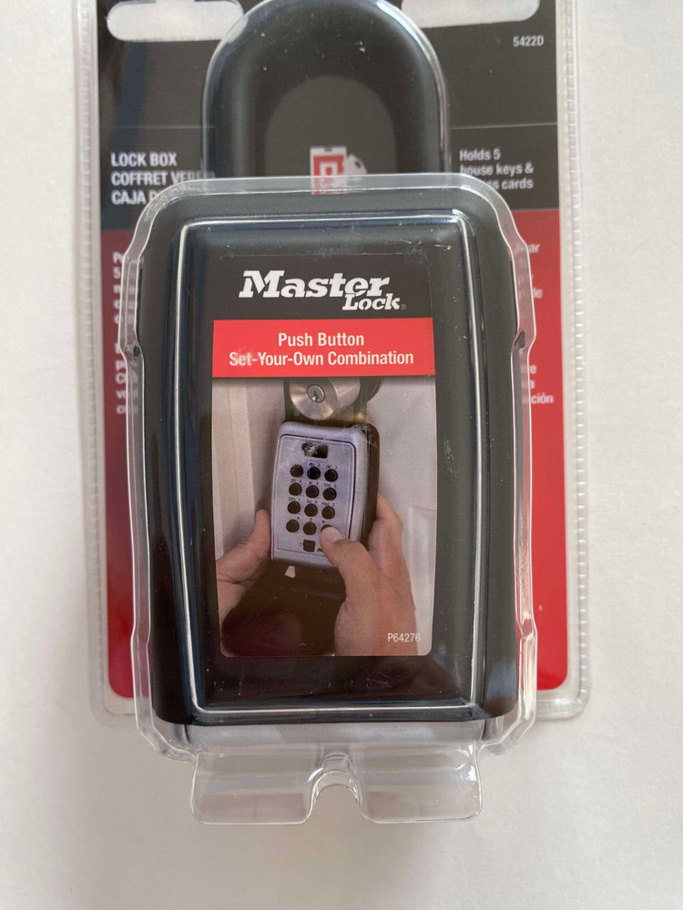 Master Lock Portable Key Lock Box Push Button Resettable Combination 5422D NEW