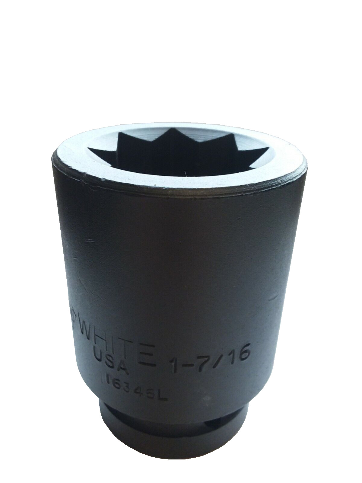 WHITE USA Track Socket 1" Drive, 1-7/16" 8 Point Impact Socket Deep Railroad New