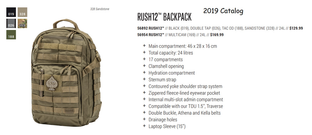 5.11 Tactical, Blackhawk, Eagle, LBT - RUSH12 v1.0, 24L, Backpack Bundle