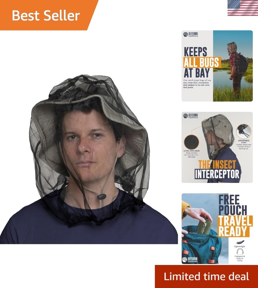 BugNet Eco-Friendly Face Net for Mosquito Protection - 2 Pack, Lightweight & ...