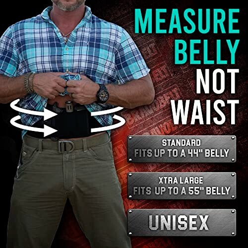 BRAVOBELT Belly Band Holster for Concealed Carry - for Men & Women - Black