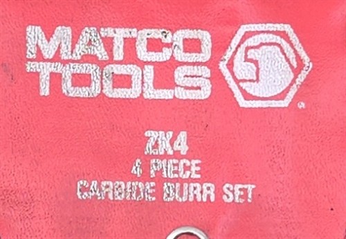 Matco Tools ZX4 1/4" Solid Carbide Burr Set w/ Pouch