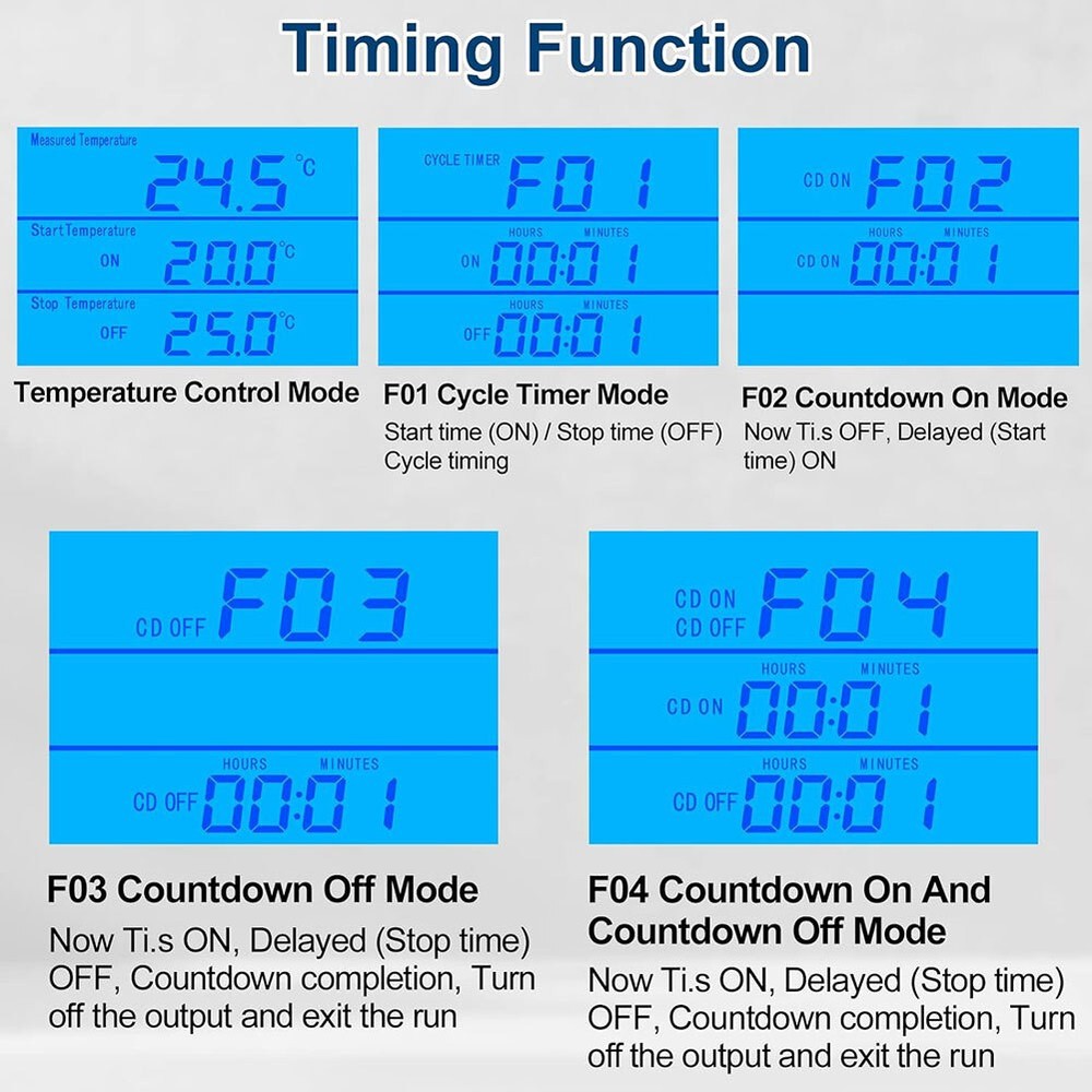 Digital Thermostat Outlet Plug Temperature Controller Heating Cooling with Probe