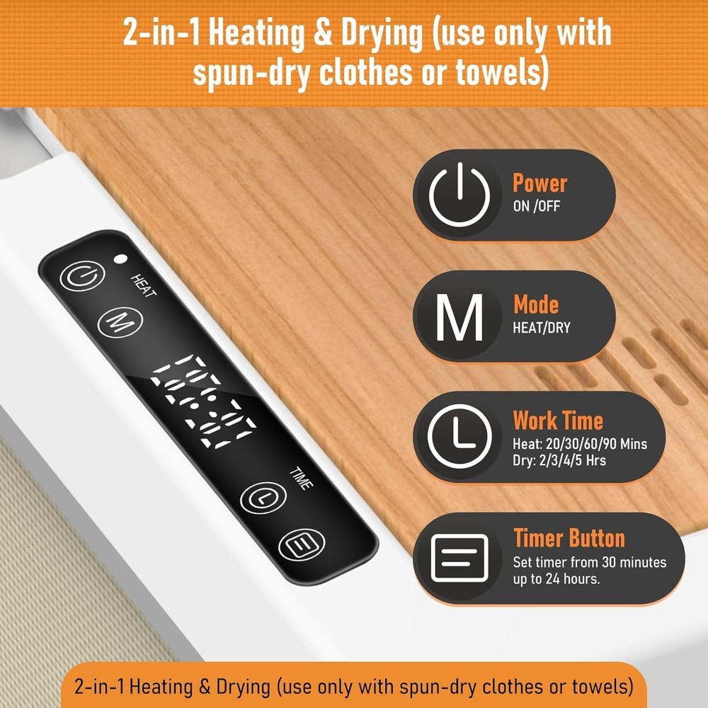 Compact 35L Towel Storage Heater with Digital Display & Timer – Gift-Ready