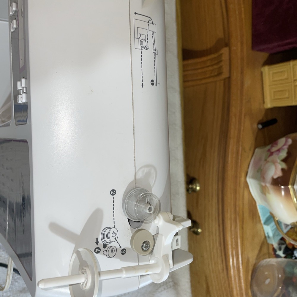 Brother White Computerized Project Runway CE8080PRW Sewing Machine LCD Display