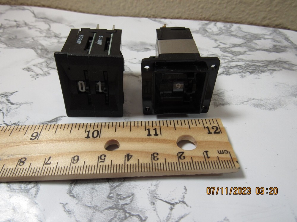 Qty. 2 EECoSwitch Panel Digit Counters Analog Single & Double Digit