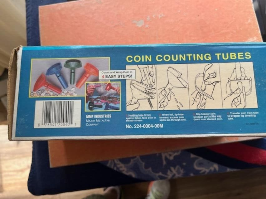 Coin Counting MMF Industries Assorted Coin Multi colored Counting Tubes. Wrapper