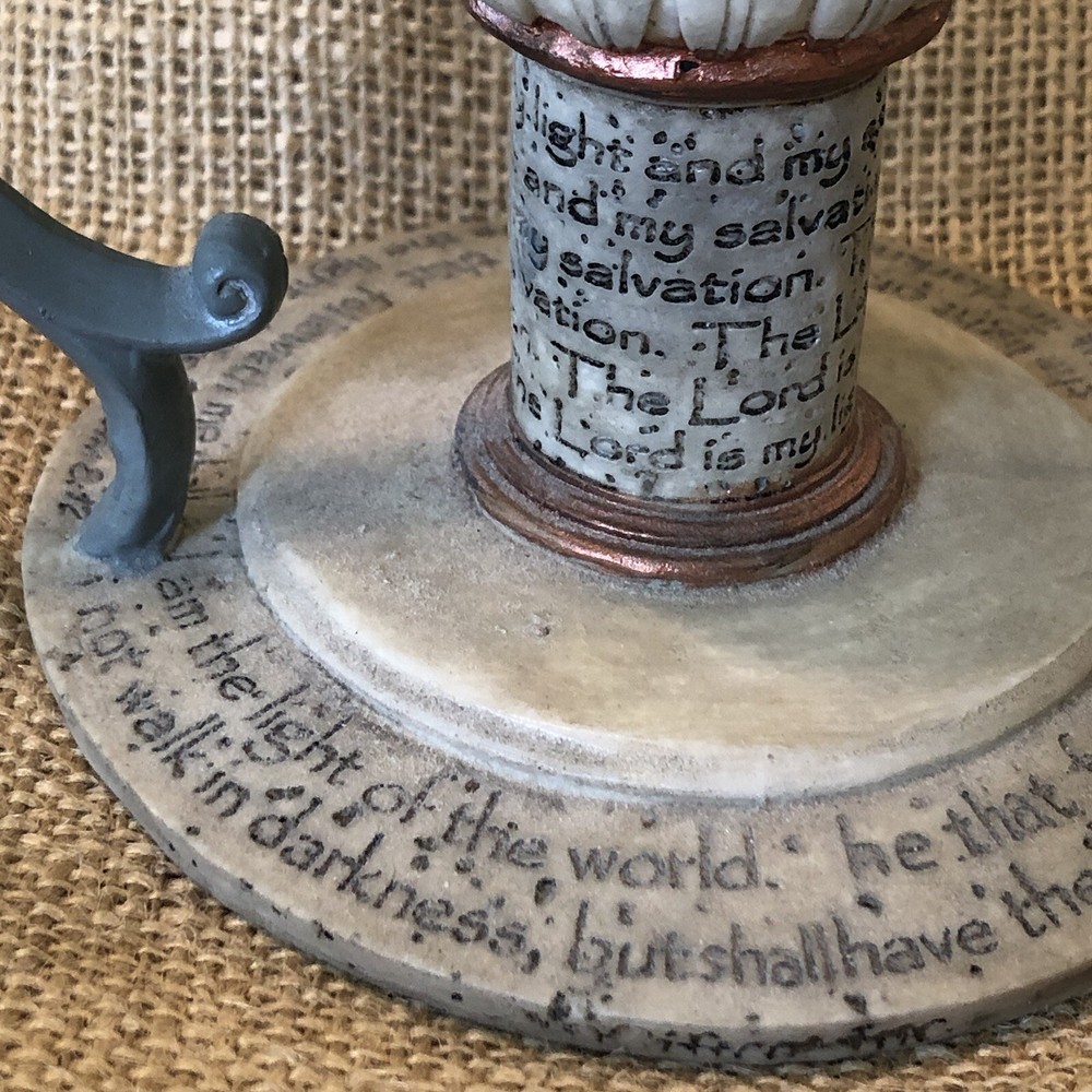 Scripture Candlestick Elegant Gray copper Nice Christmas gift