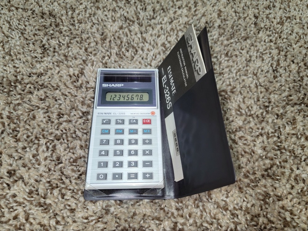 Sharp EL-326S Calculator with case and instructions