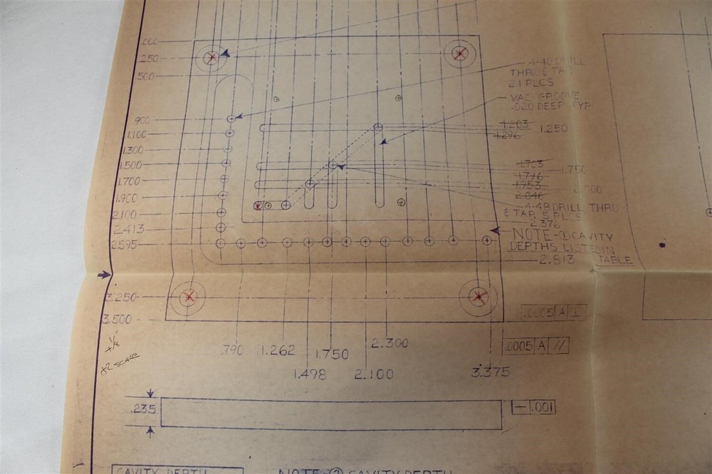 Teledyne Microelectronics Universal Substrate Chuck II 1983 Blueprint 2 Sheets