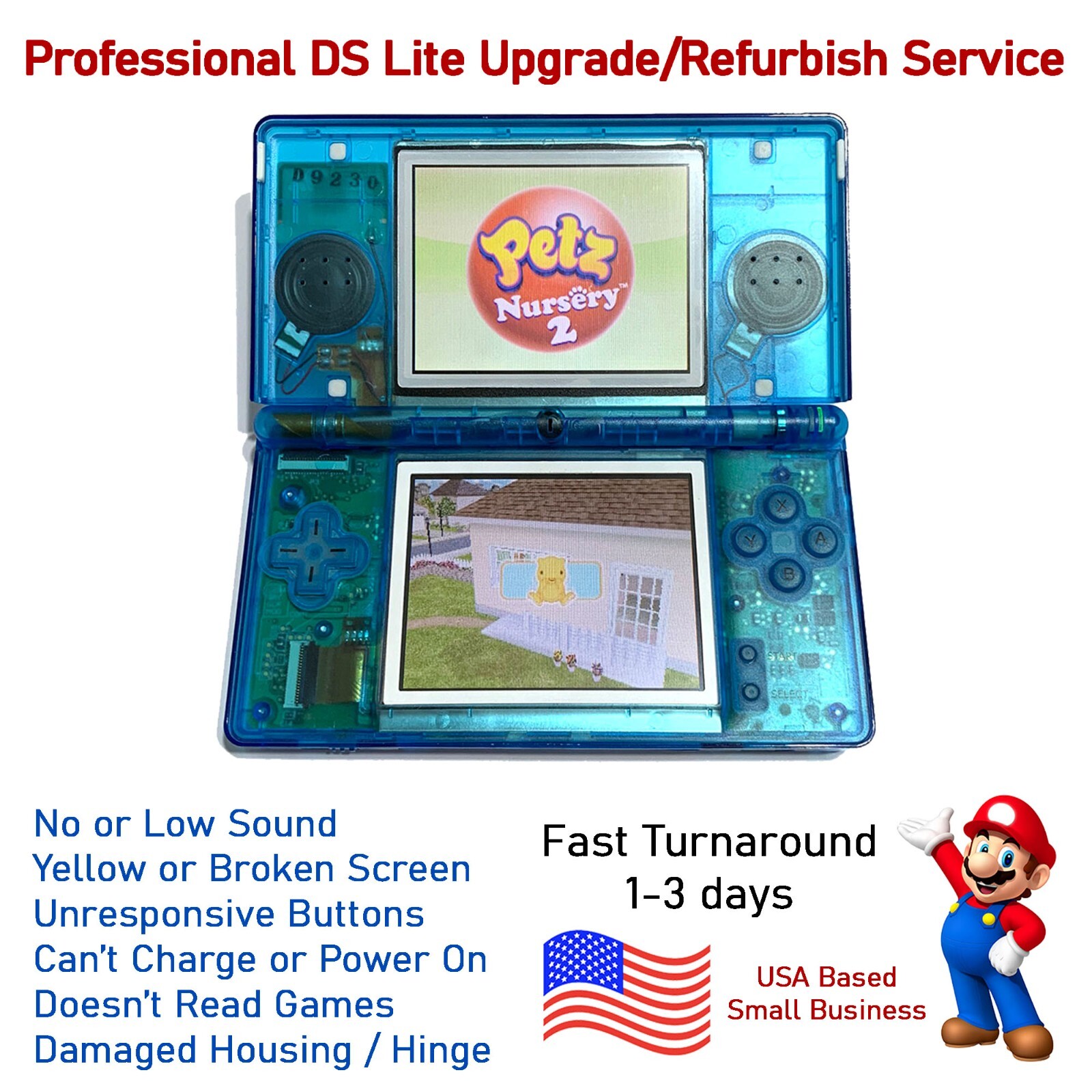 Nintendo DS Lite Mail In Repair Refurbish Service @@ CONTACT BEFORE PURCHASE @@
