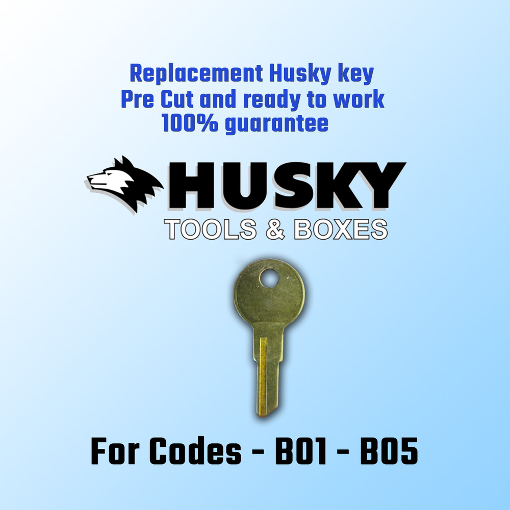 B01-B05, New key for Husky tool box locks. Pre cut, ready to work on your lock