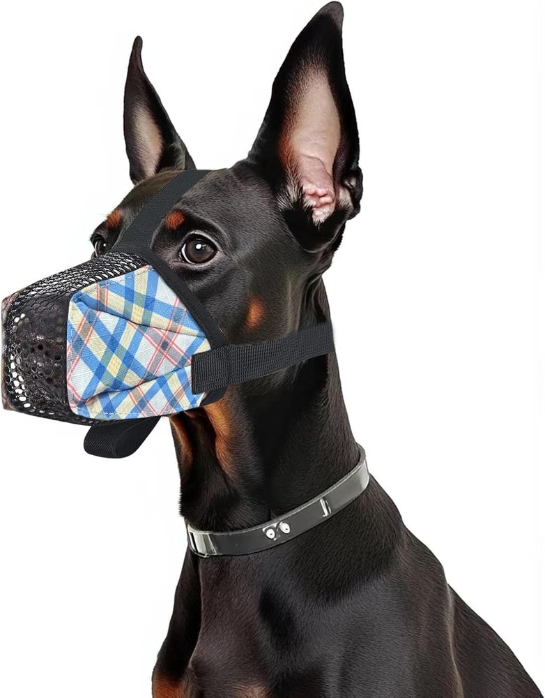 Dog Muzzle Small Large Dogs Soft Nylon Basket Muzzle W/ Adjustable Strap