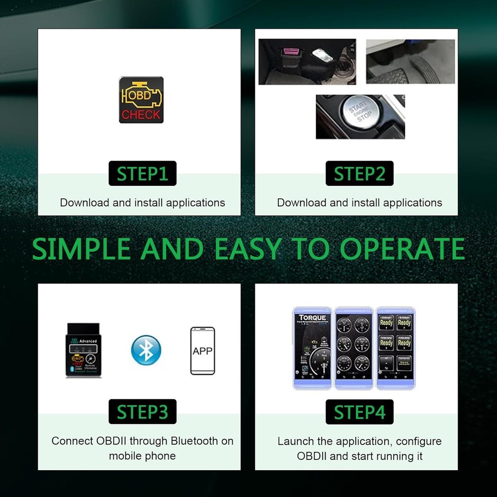 Car OBD2 Bluetooth Diagnostic Tool, Wireless Reset and Clear Fault Codes Device,