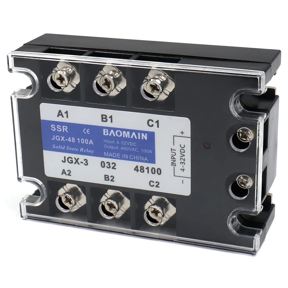 3 Phase Solid State Relay JGX-48100A 4-32 VDC Input 480VAC 100 Amp Output DC/AC