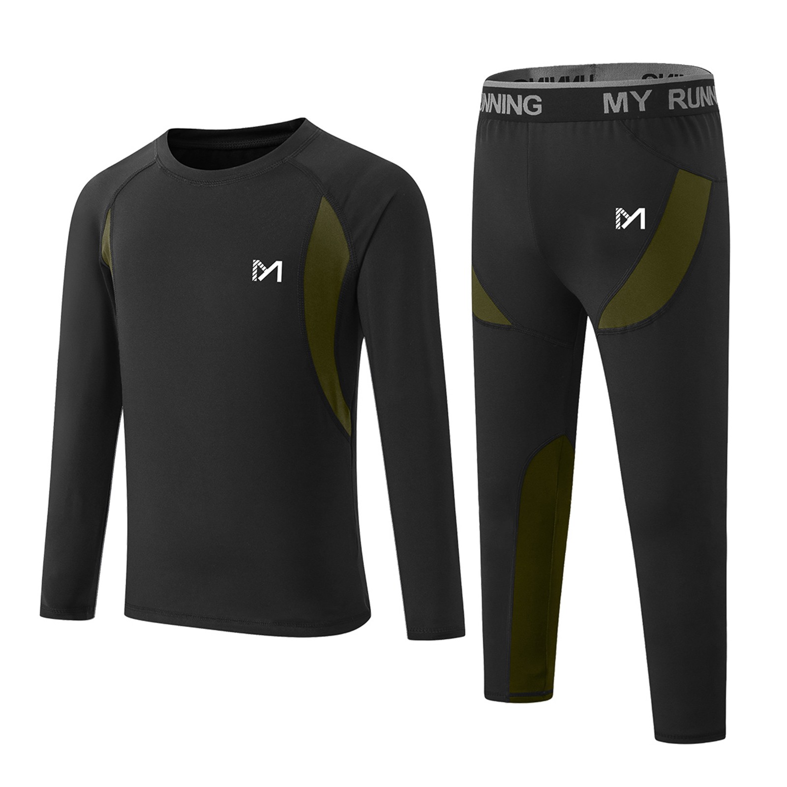 Youth Boys' Thermal Underwear Set Fleece Lined Long Johns Shirt Leggings Pants