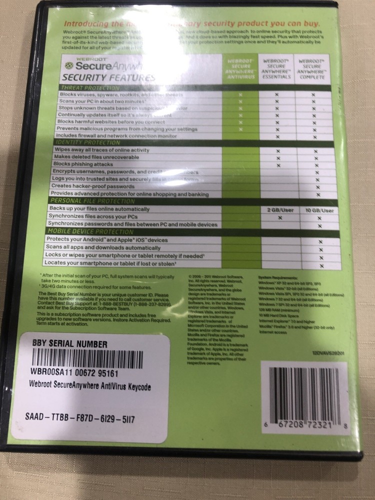 Webroot Antivirus 2012 for Windows 8087392