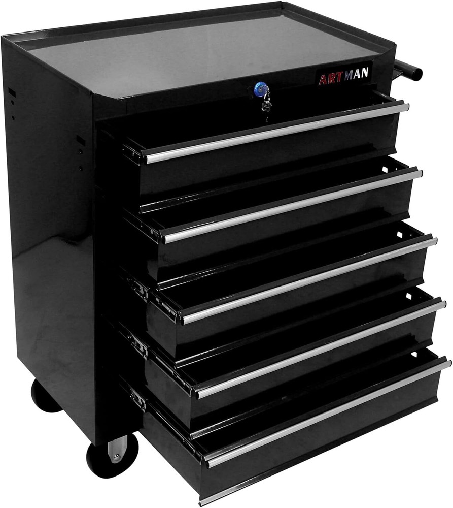 5-Drawer Rolling Tool Chest Tool Box w/Wheels Multifunctional Tool Cart Mechanic