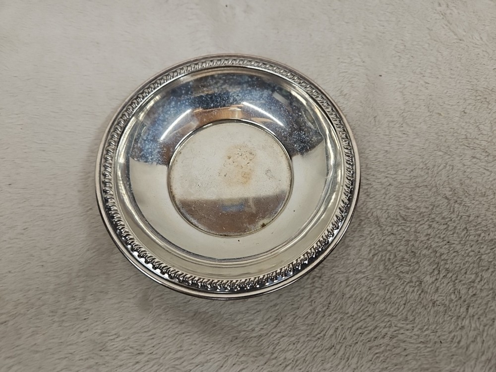 Vintage Silver Plate Dish Decorative Edging