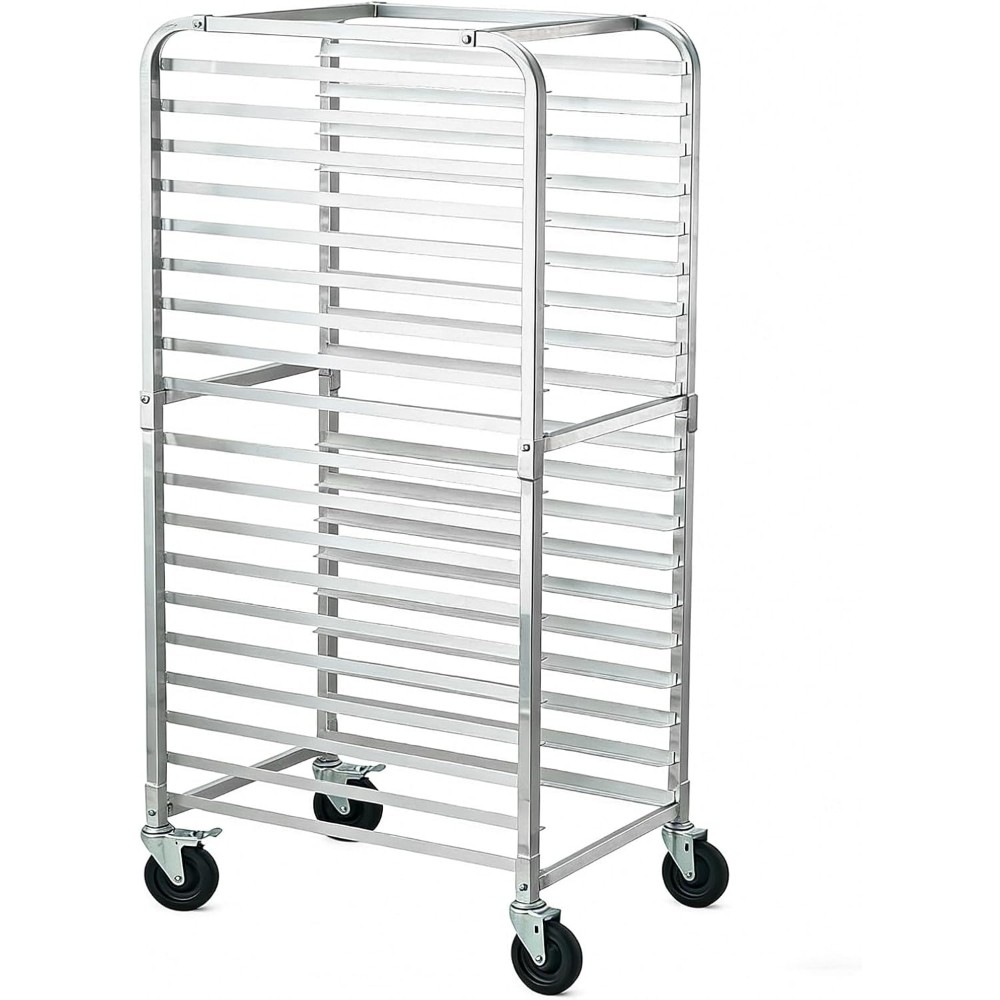 Aluminum Rolling Rack with Lockable Casters - Multi-Use Kitchen & Bakery Cart