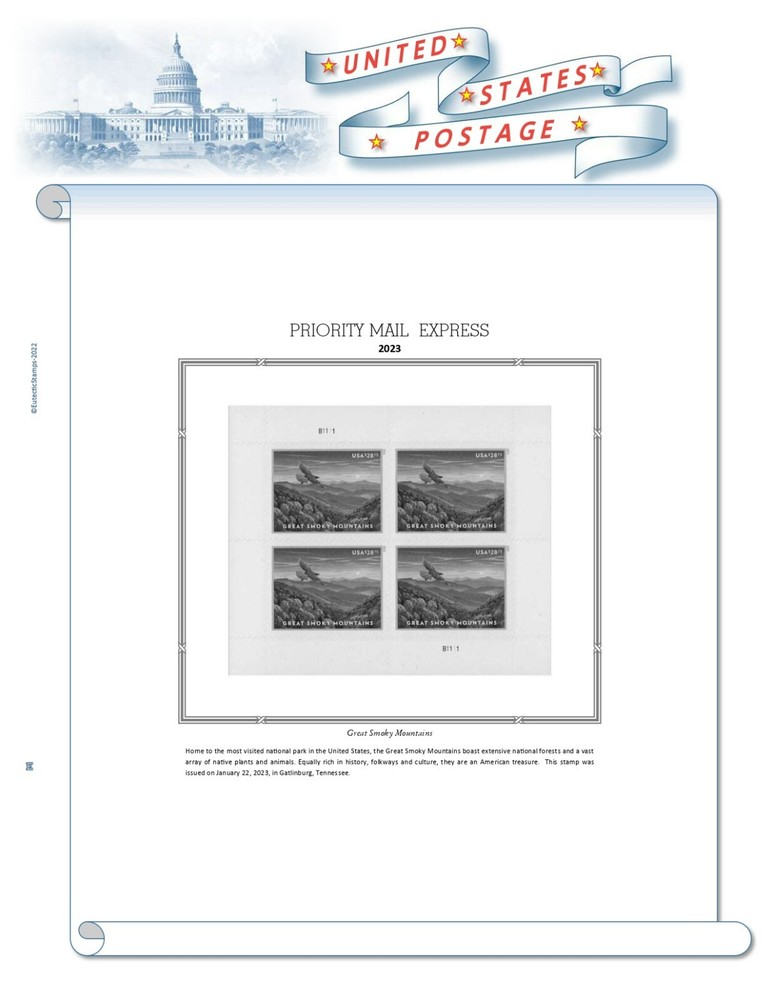 2023 U.S. Regular Issue Plate Block Supplement (White Ace Alternative)