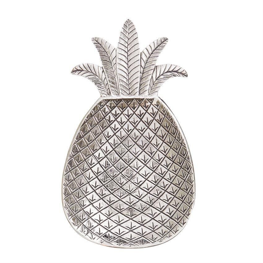MUD PIE METAL PINEAPPLE PLATTER 17 x 9.5"