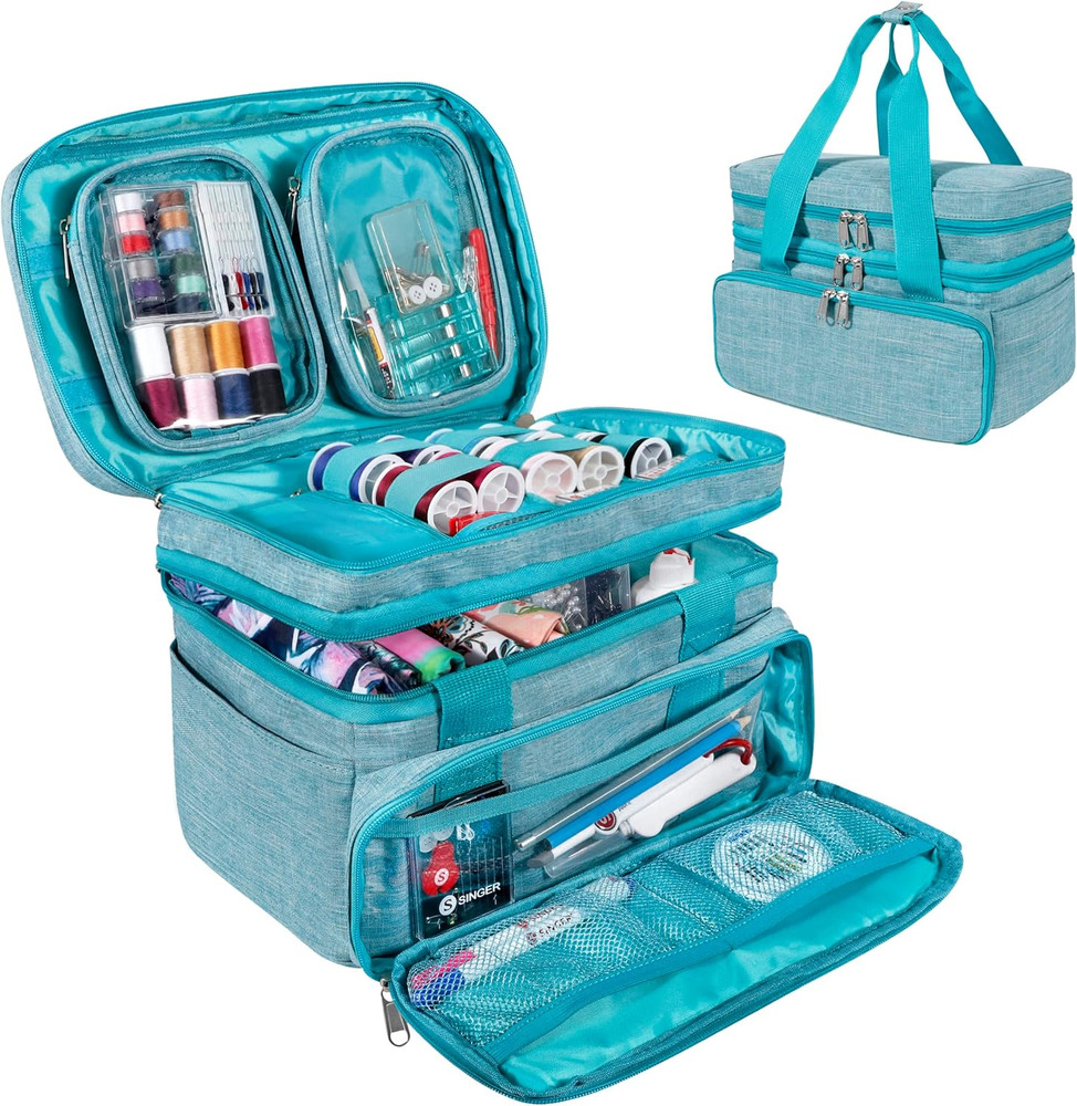 Sewing Accessories Organizer (Bag Only) – Double Layer Portable Sewing Storage B