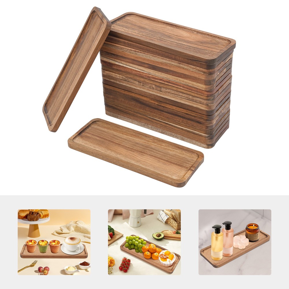 20x Rectangle Serving Wood Tray For Tea Tray Coffee Table Tay kitchen Tableware