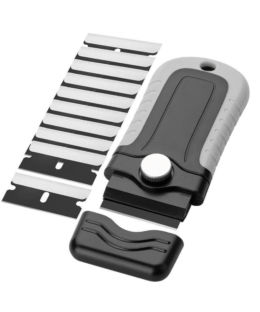 Bates- Razor Blade Scraper, Scraper Set with 10 pcs Extra Blades, Grey