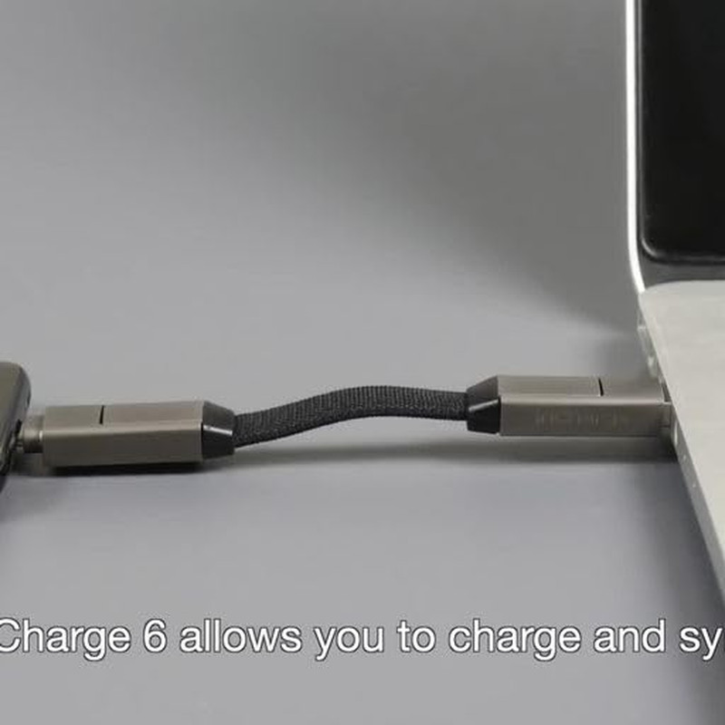 Rolling Square Incharge 6 - Keychain USB C Charger Cable, Lightning Cable