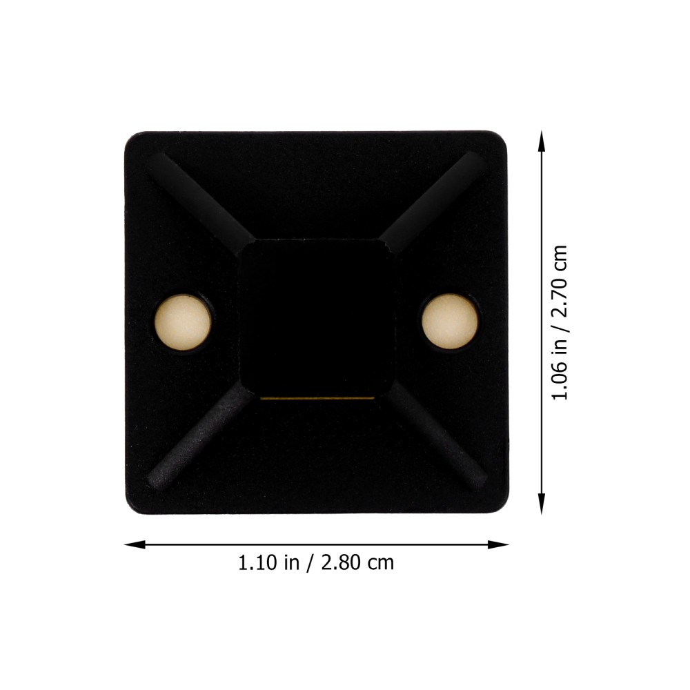 100pcs Square Self-Adhesive Cable Tie Mount Base Wire Cable Organizer (Black)