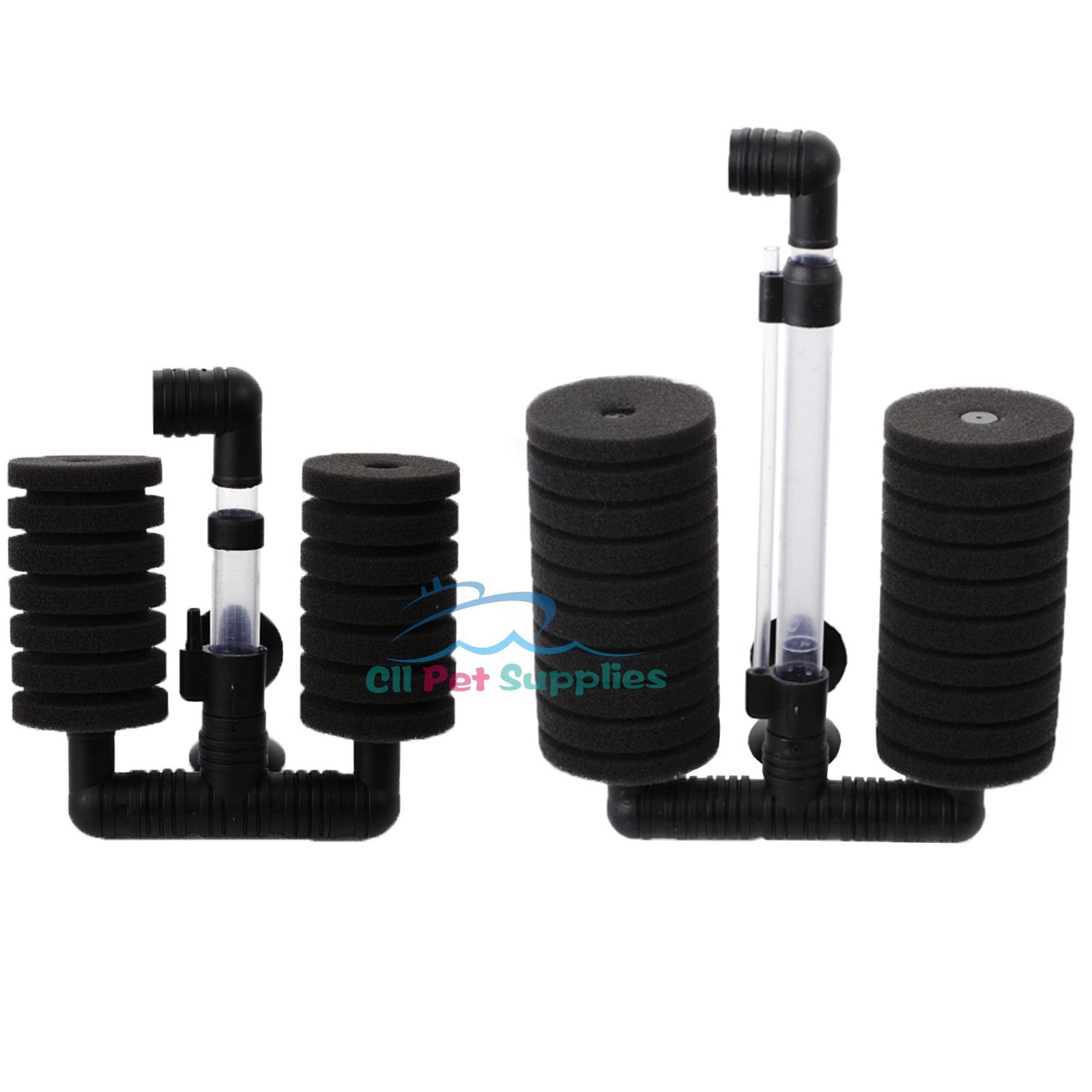 Bio Sponge Filter Betta Fry Shrimp Aquarium Fish Tank Double Head XY-2831/2822
